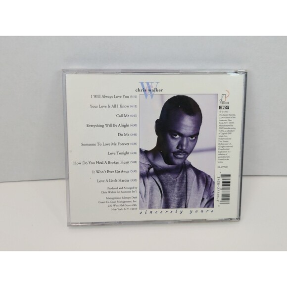 Sincerely Yours by Chris Walker (Bass) (CD, Nov-1993, ERG) Contemporary R&B Soul - Picture 2 of 5